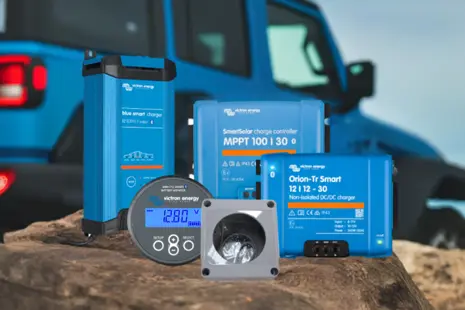 Ostrovný solárny systém pre karavan – návrh a zapojenie Victron Energy Schéma ostrovného solárneho systému pre karavan s Victron Energy MPPT regulátorom, LiFePO4 batériou, invertorom a monitorom BMV-712 Smart